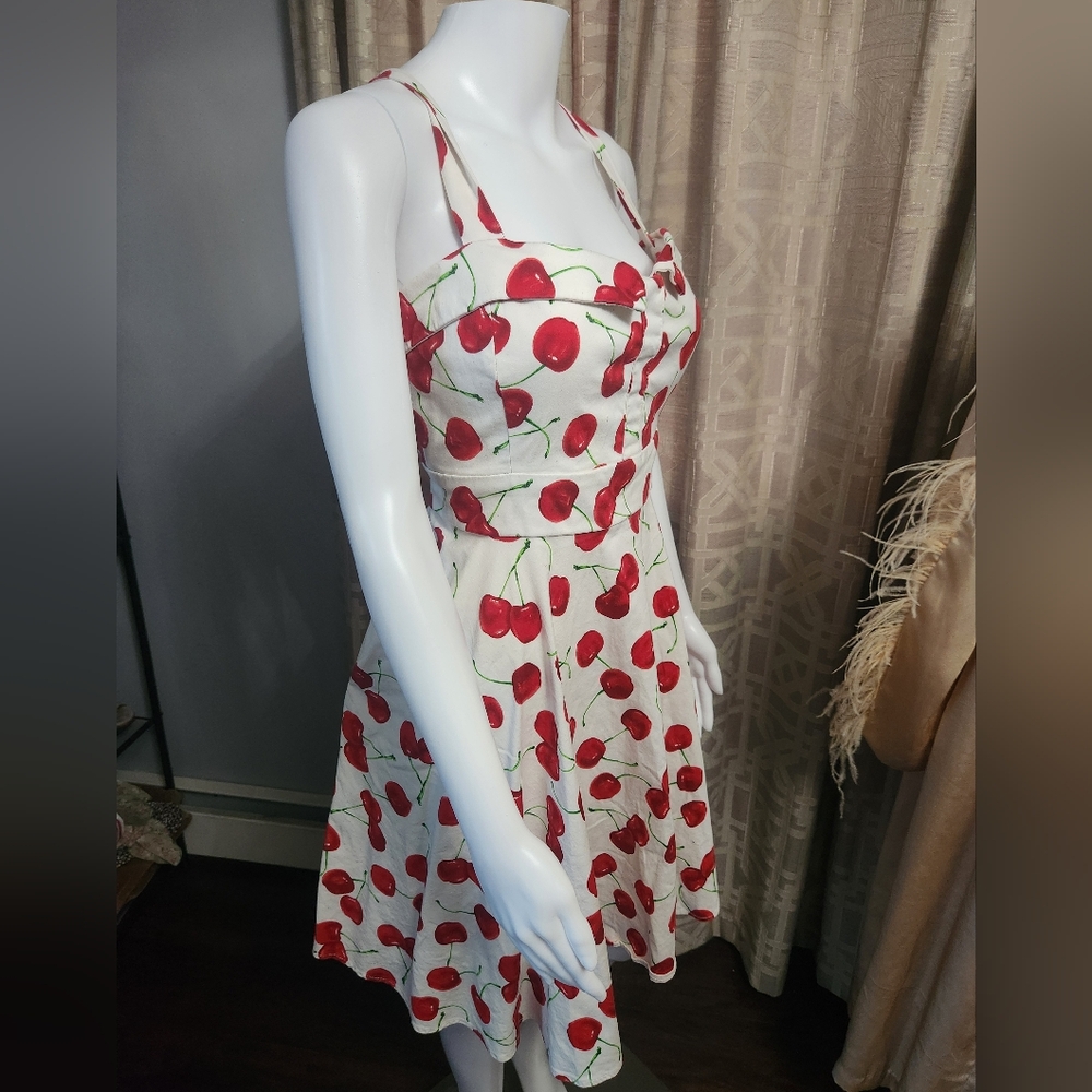 Lxia Rockabilly Pinup Red Cherry Dress With Pockets Size 2X
